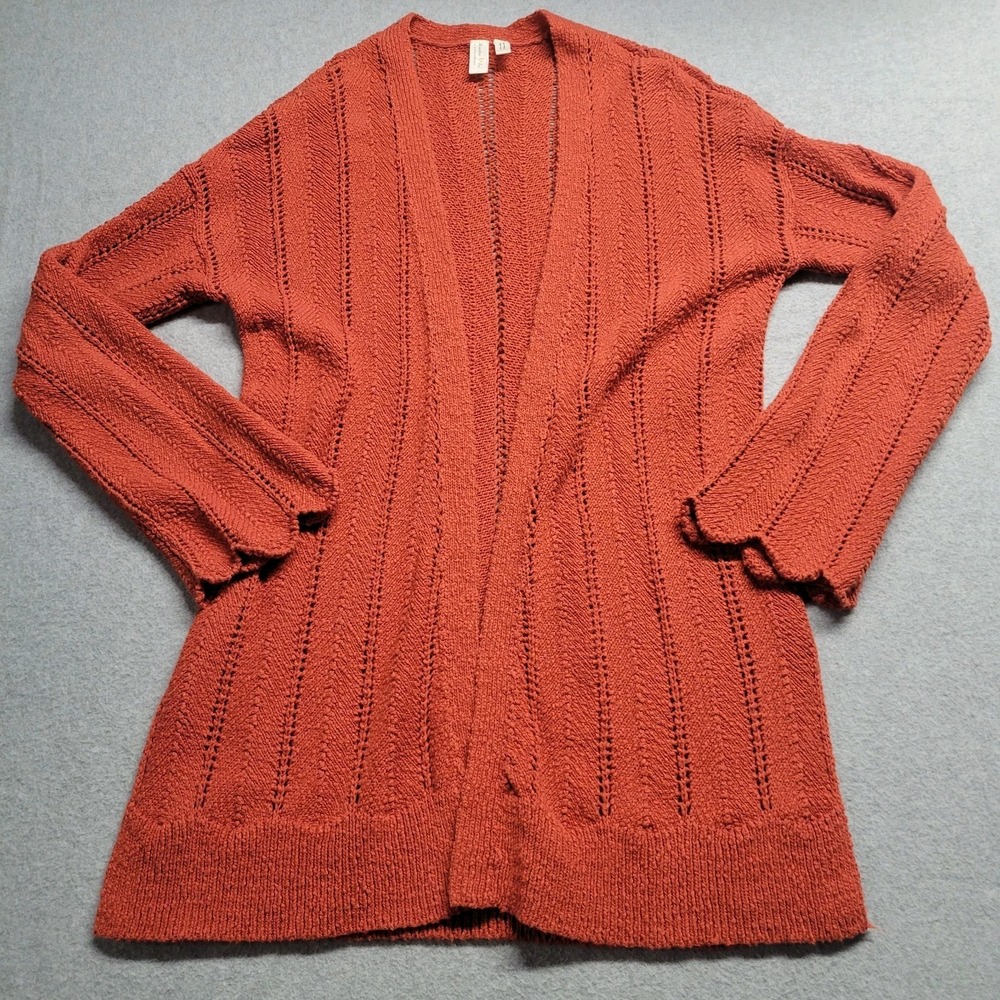 Meadow Rue by Anthropologie Burnt‎ Orange Crochet Open Front Cardigan Medium